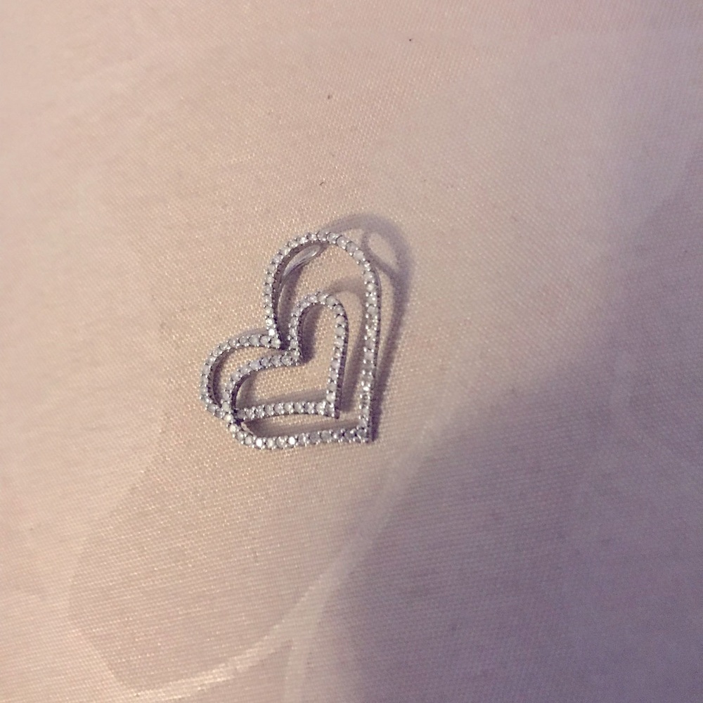 Stamp 925 silver  heart pendant